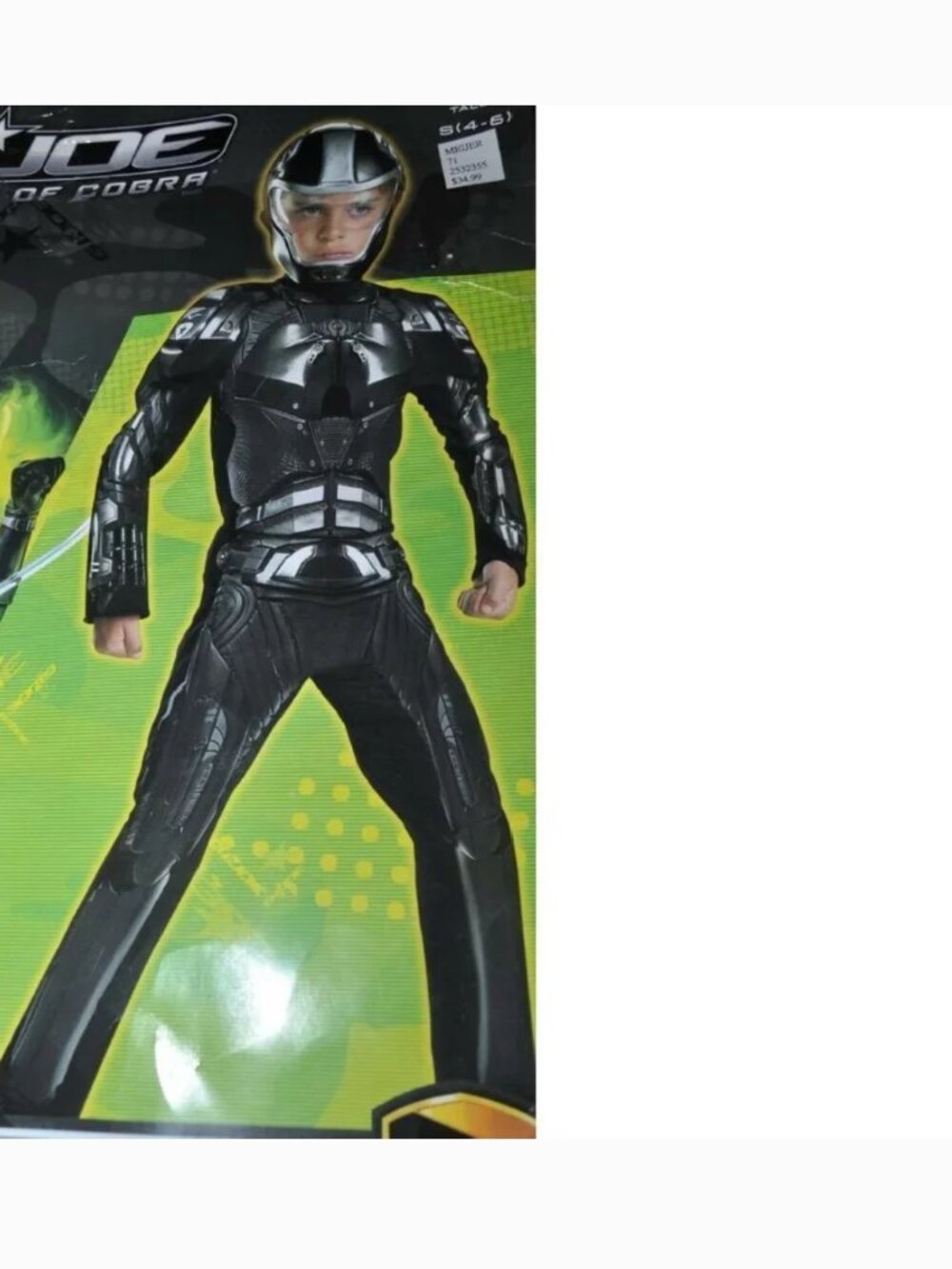 Duke GI Joe Ninja Muscle Halloween Costume 4/6 Jumpsuit Mask 2 pc Boys